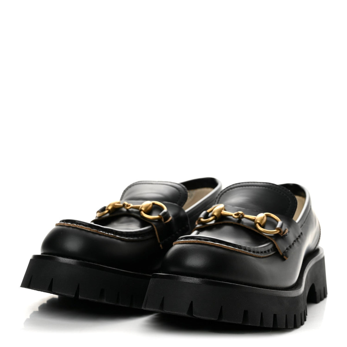 Cordovan Lux Womens Harald Horsebit 25mm Platform Loafers 35.5 Black