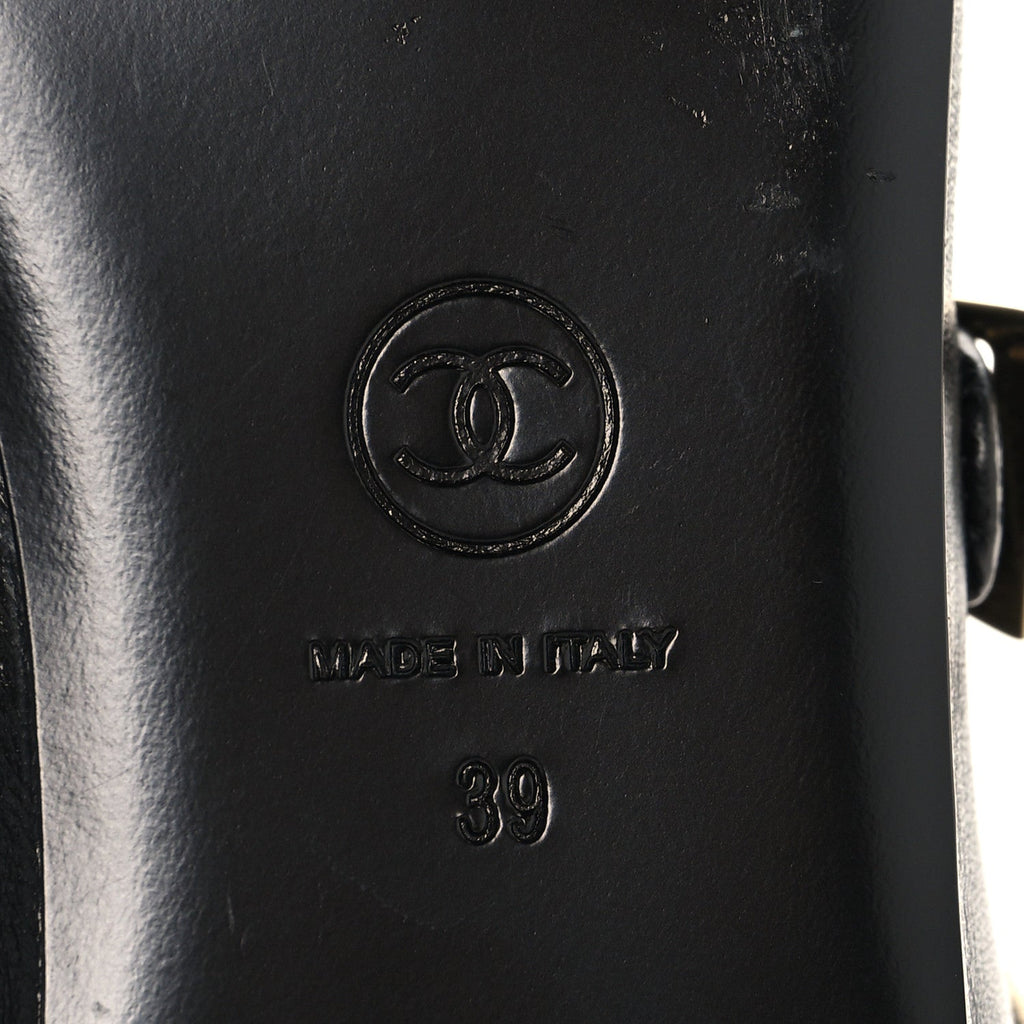 Lambskin Mary Jane Flats 39 Black