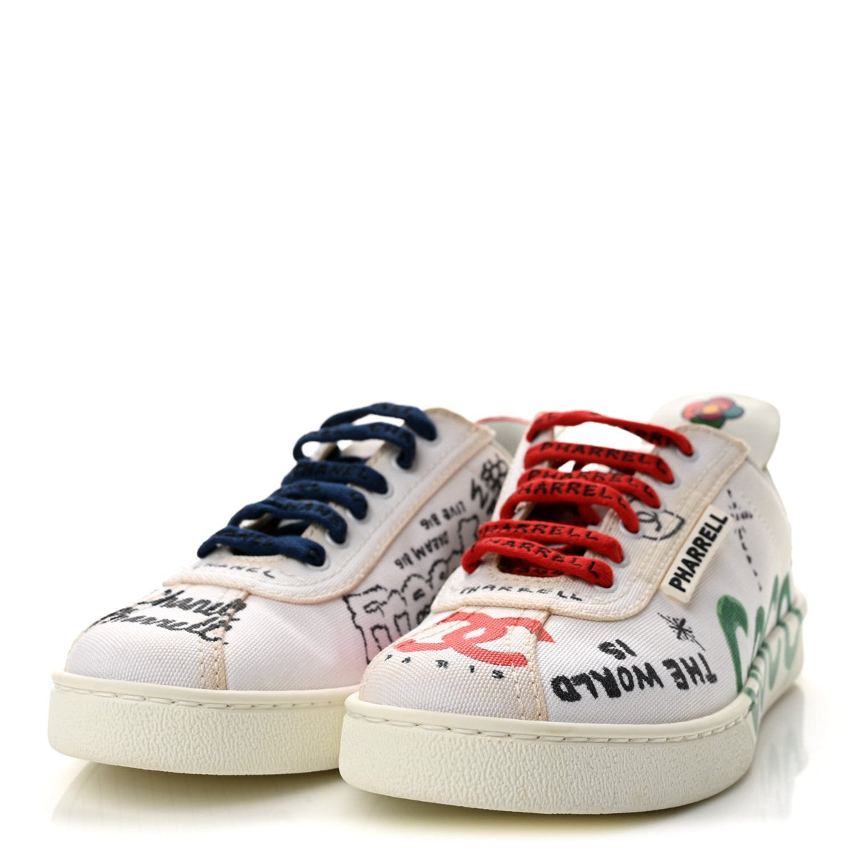 x Pharrell Williams Canvas Womens Sneakers 35.5 White Multicolor