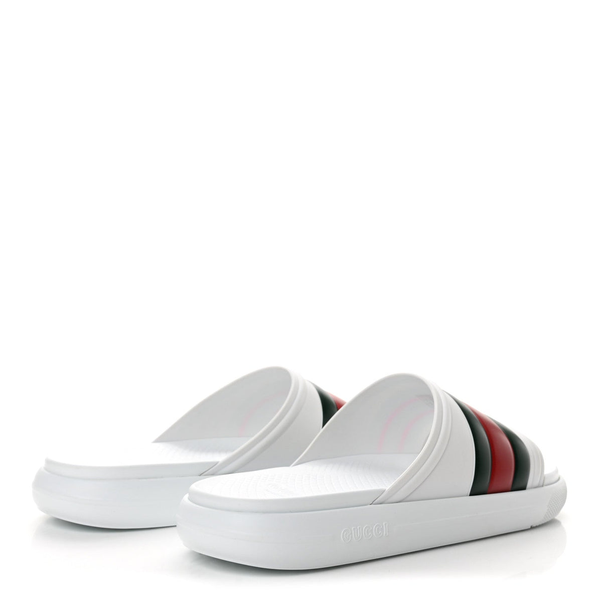 Rubber Web Mens Slide Sandals 12 White Green Red