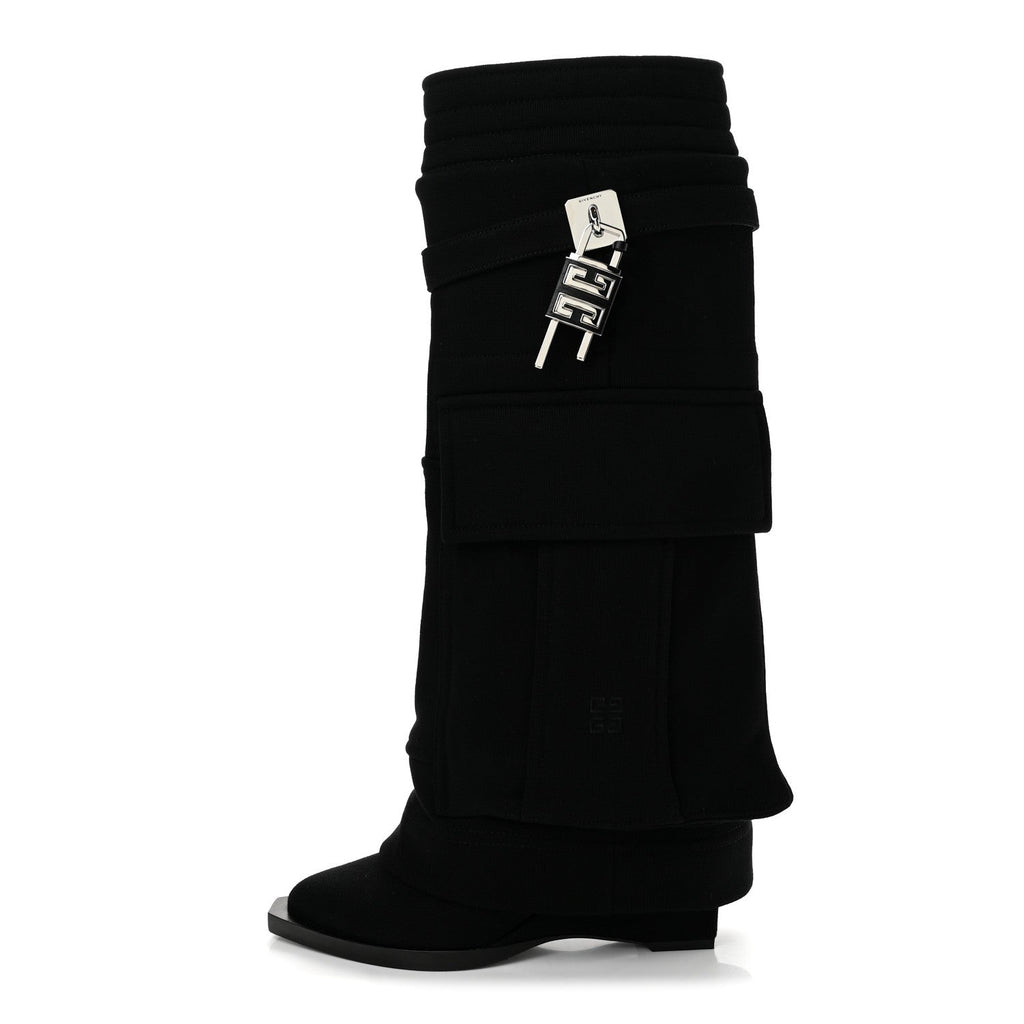 Fleece Shark Lock Pocket Cowboy Boot 35 Black