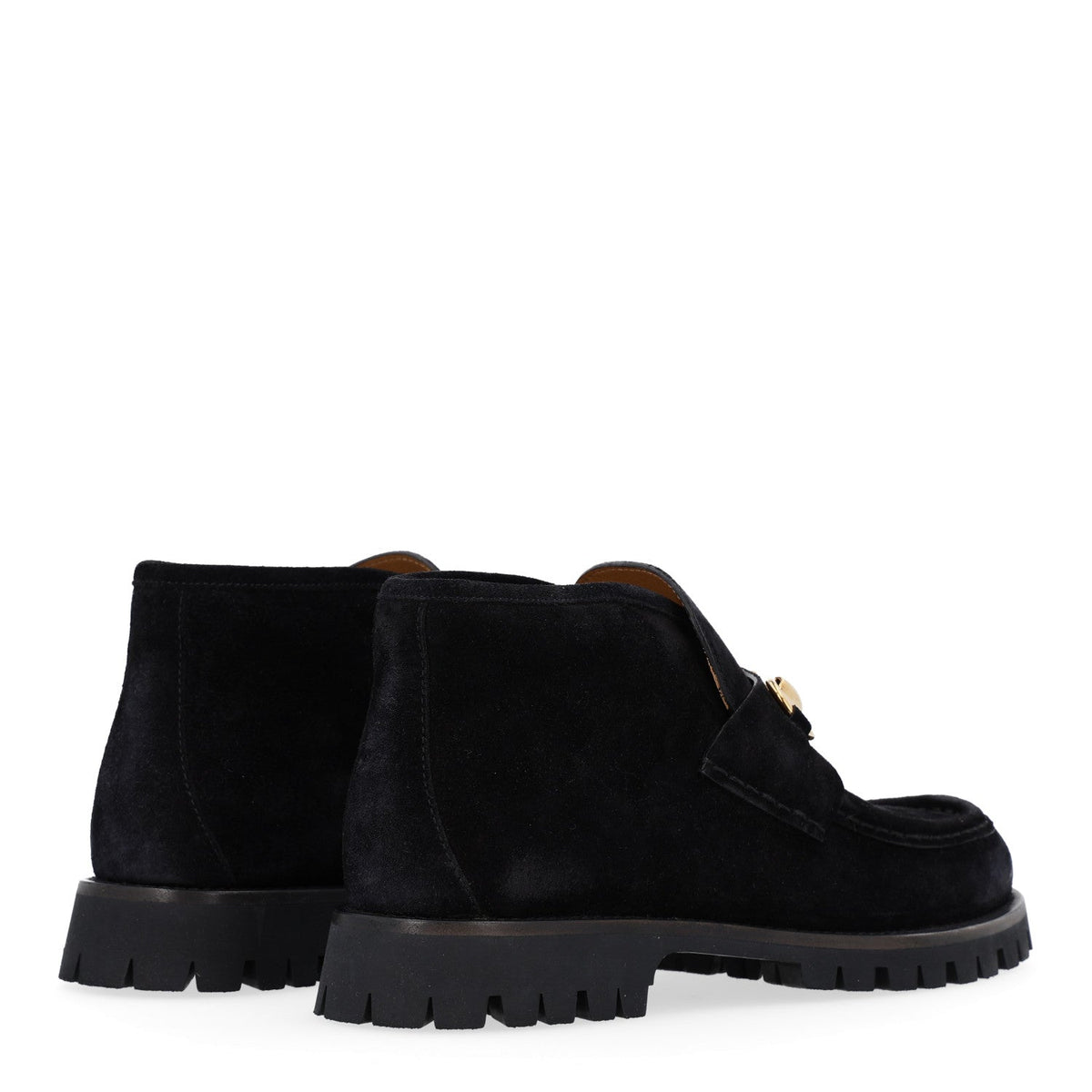 Suede Horsebit Womens Ankle Boots 38.5 Black