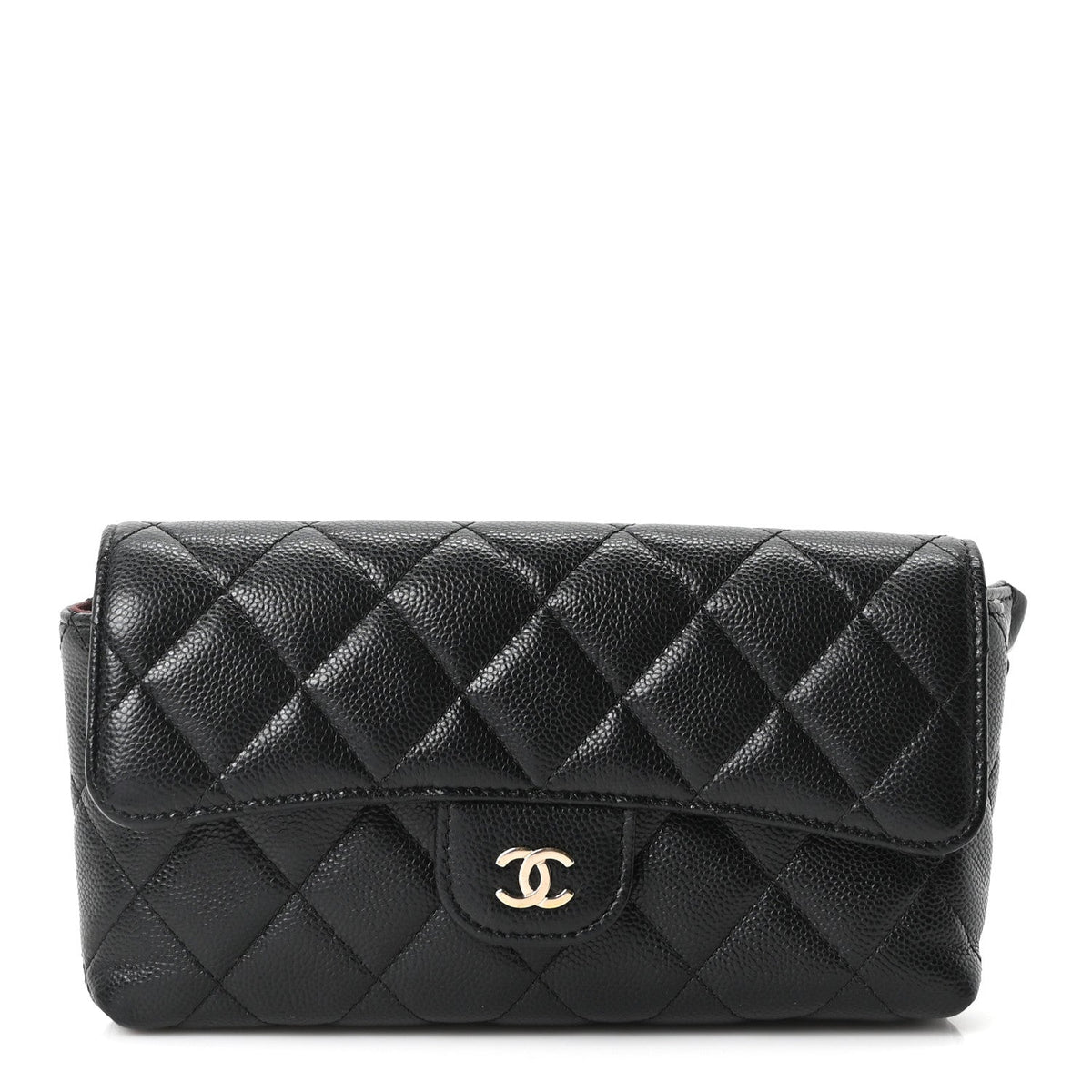 Caviar Quilted CC Flap Belt Bag Black