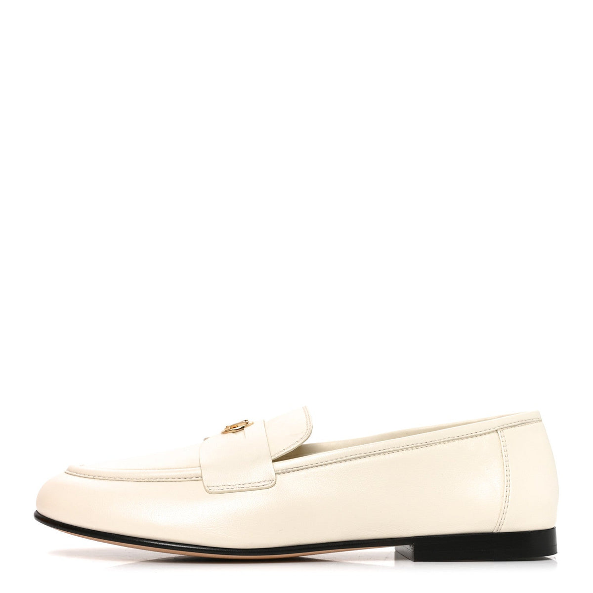 Lambskin Soho Flat Loafer 40 Ecru White