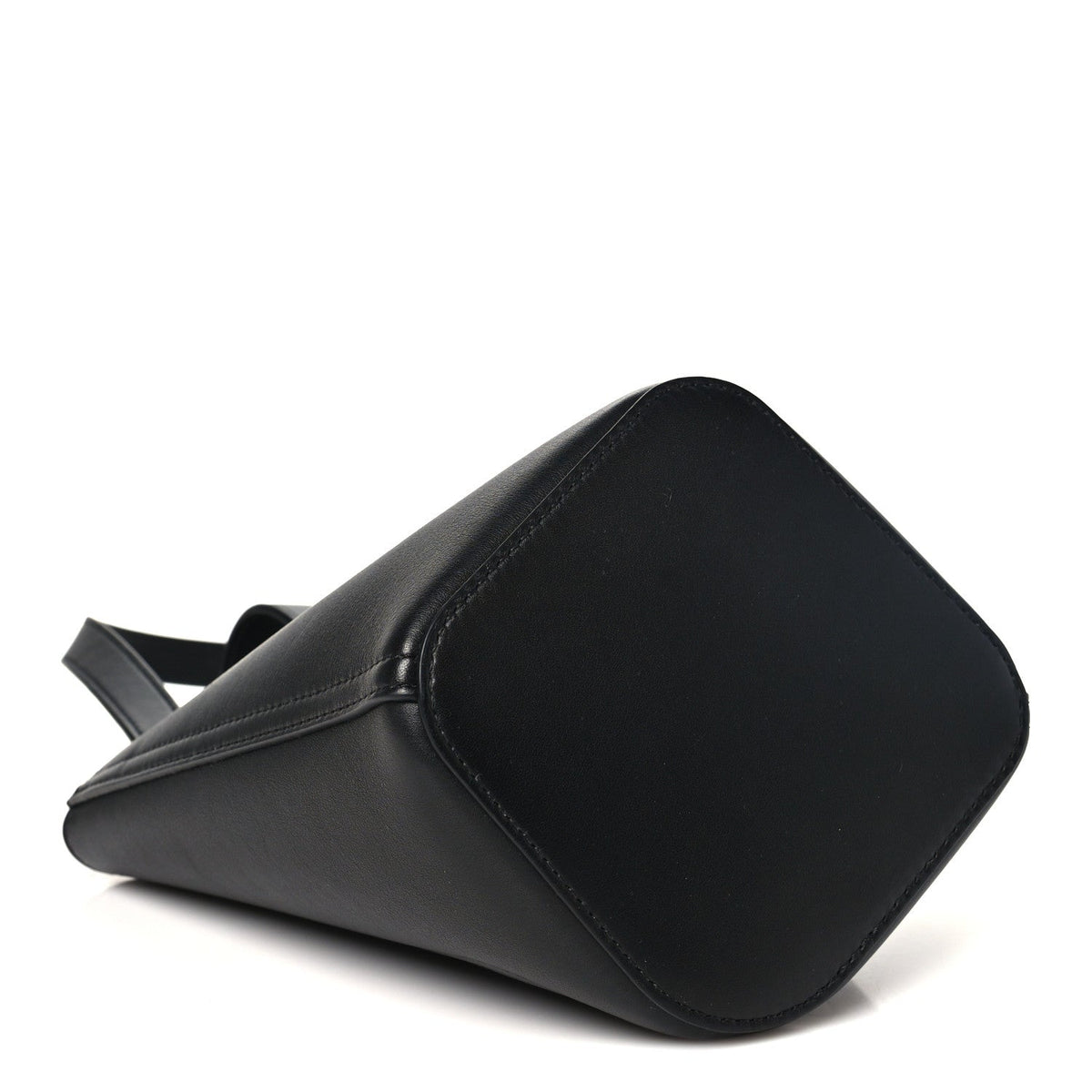 Soft Grained Calfskin Mini Pebble Bucket Bag Black