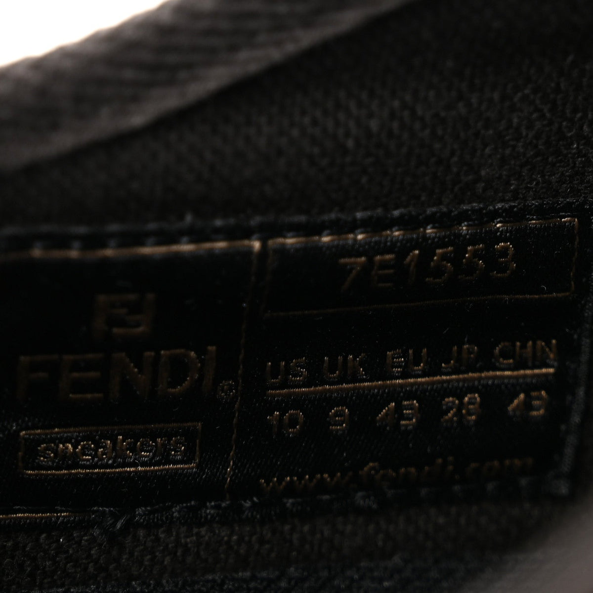 Fabric Jacquard Rubber FF Mens Domino Sneakers 43 Tabacco Black