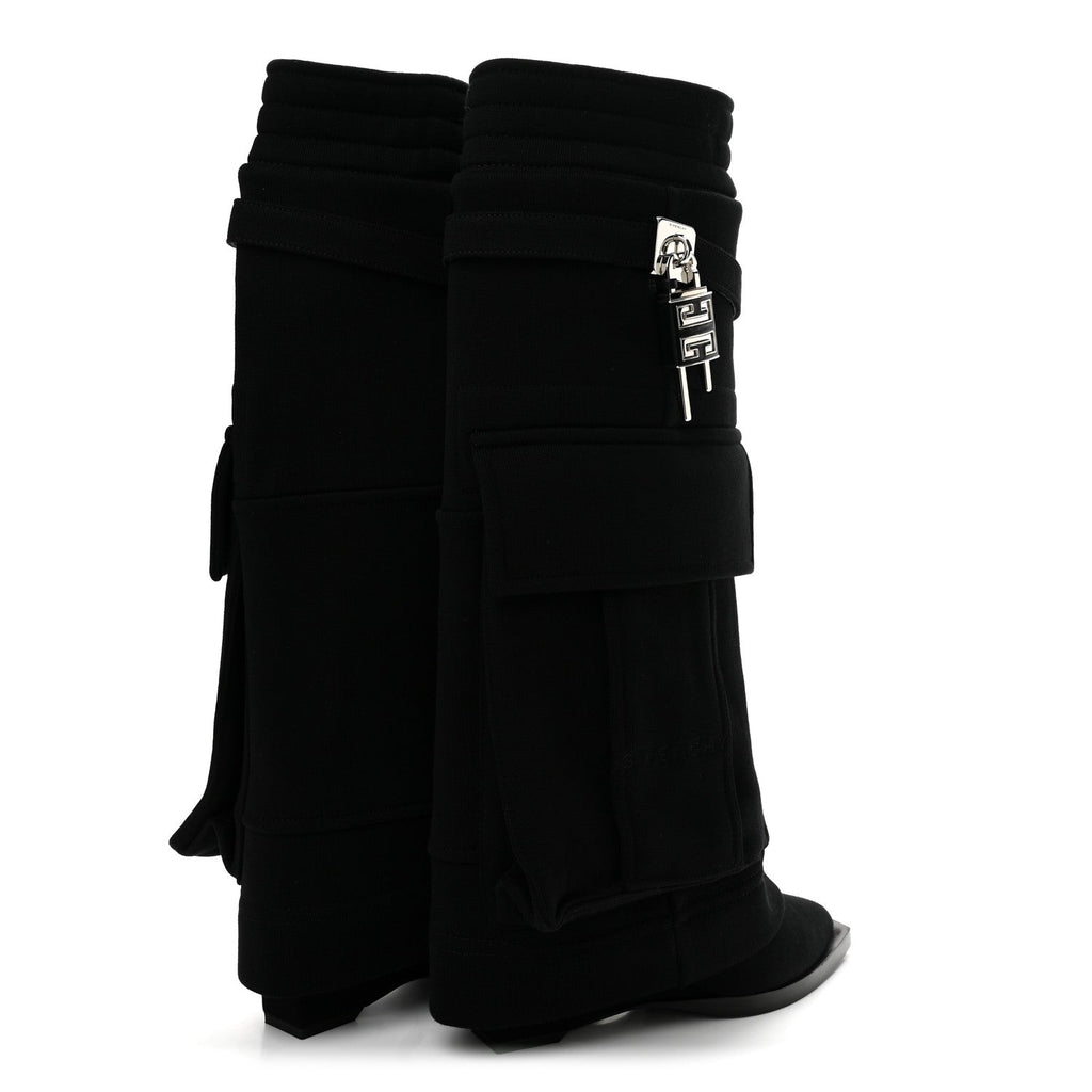 Fleece Shark Lock Pocket Cowboy Boot 35 Black