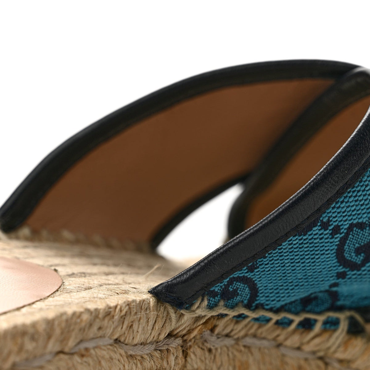 Monogram Multicolor Criss Cross Espadrille Sandals 37 Light Blue