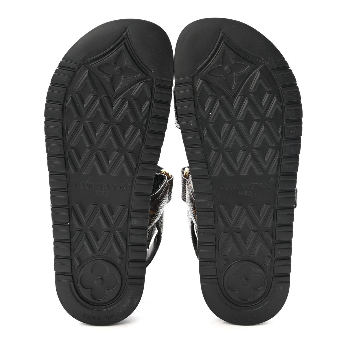 Monogram LV Sunset Comfort Flat Sandals 37 Cacao Brown
