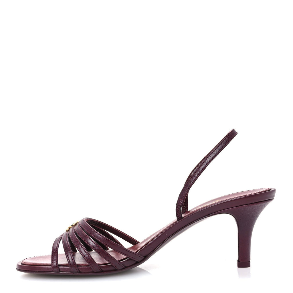Goatskin CC Caged Sandals 39 Burgundy