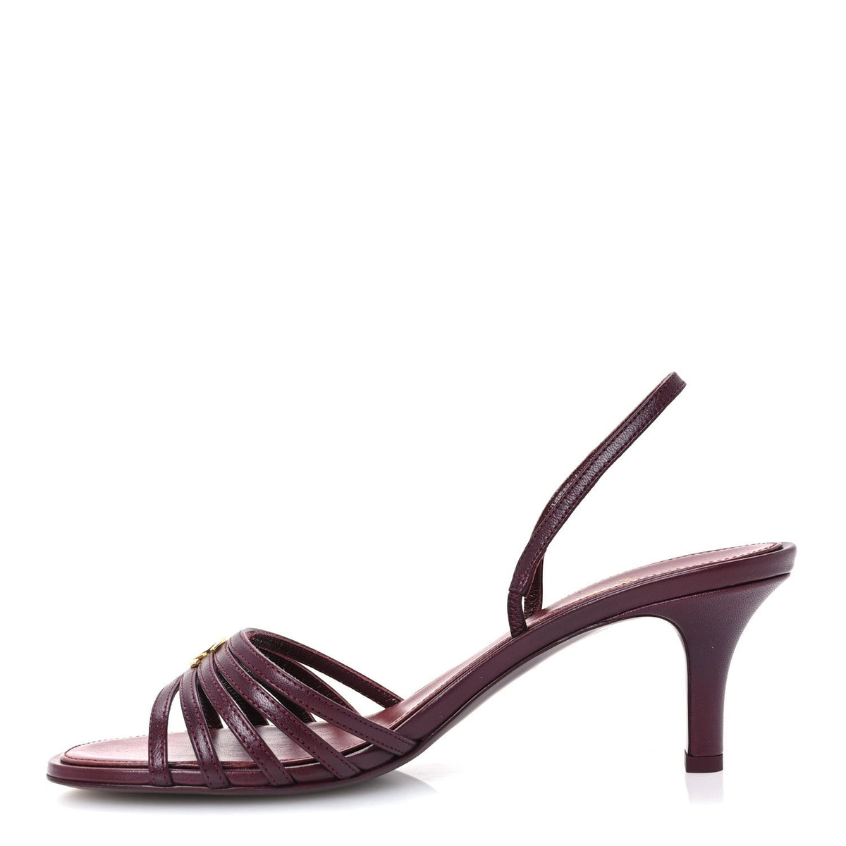 Goatskin CC Caged Sandals 39 Burgundy