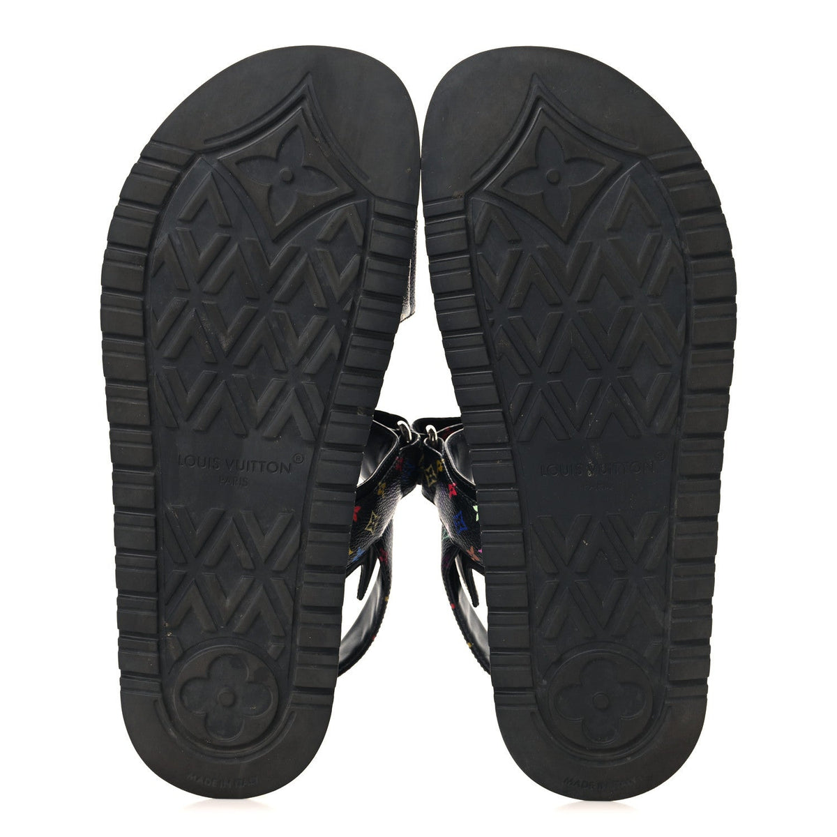 LV X TM Monogram Multicolor Sunset Flat Sandals 41 Black