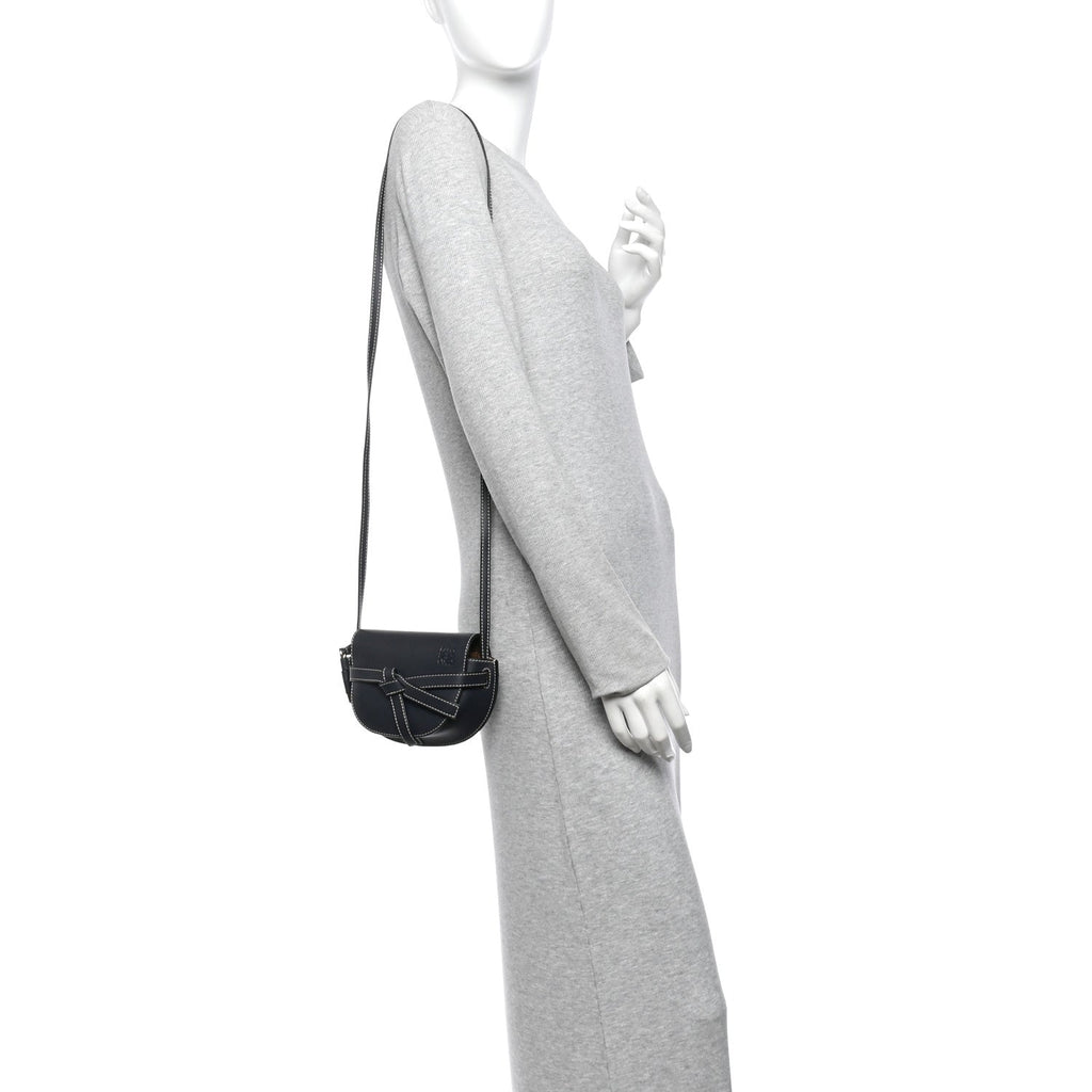 Calfskin Mini Gate Crossbody Bag Midnight Blue