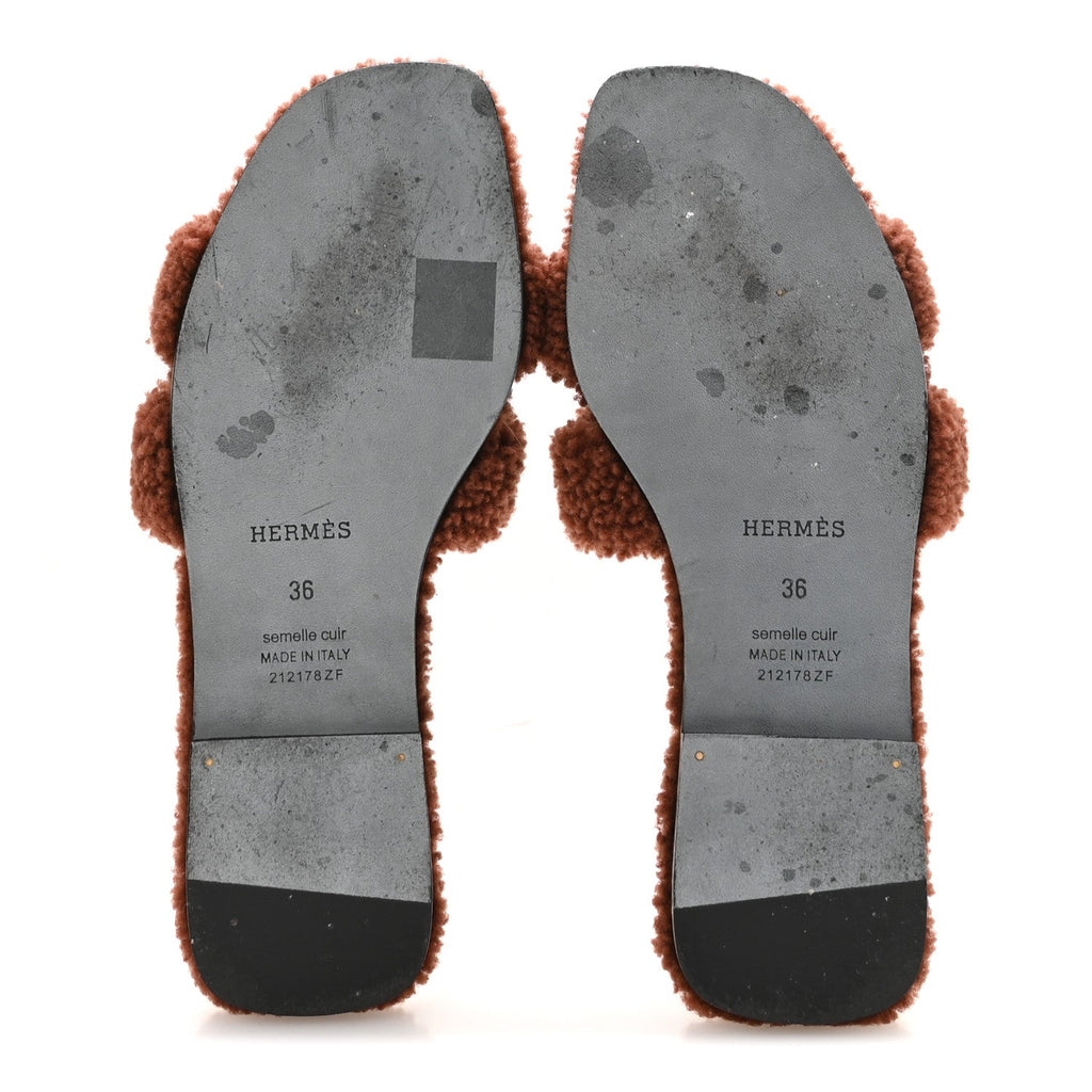 Woolskin Oran Sandals 36 Cognac