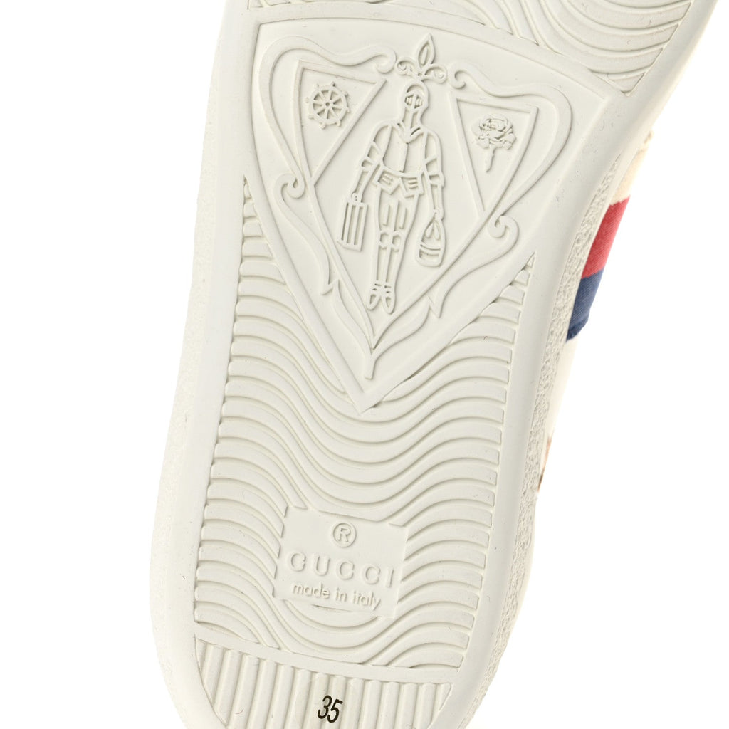 Calfskin Bee Star Embroidered Sylvie Web Ace Sneakers 35 White