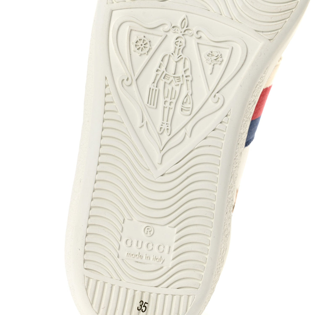 Calfskin Bee Star Embroidered Sylvie Web Ace Sneakers 35 White