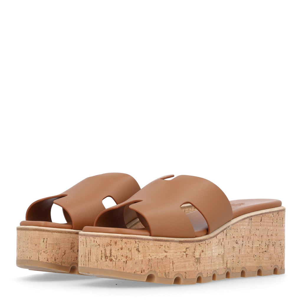 Calfskin Cork Eze 30 Sandals 39 Gold