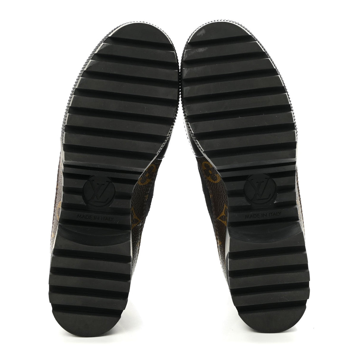 Suede Calfskin Monogram Laureate Platform Desert Boots 36 Black