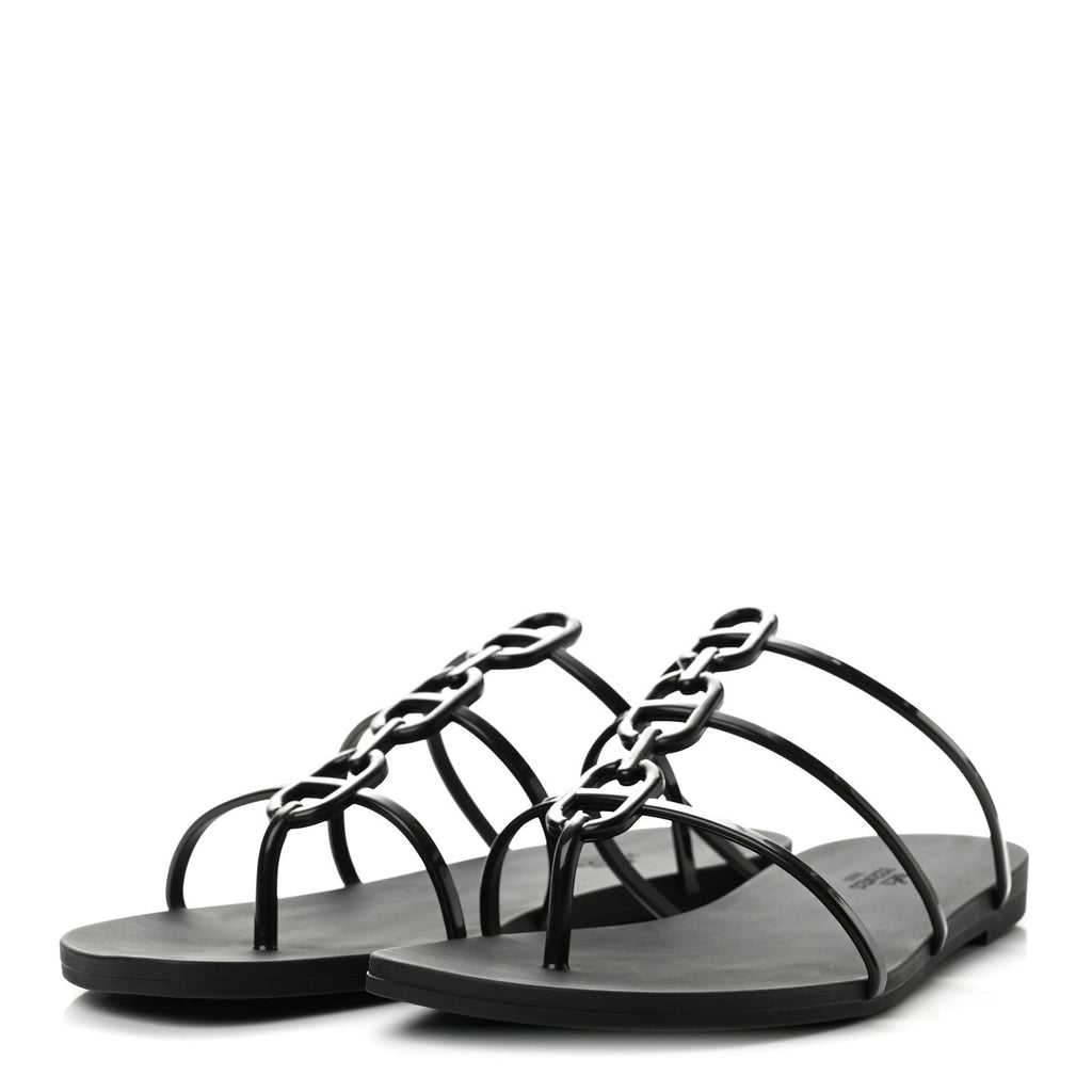 Rubber Womens Mykonos Sandals 40 Black