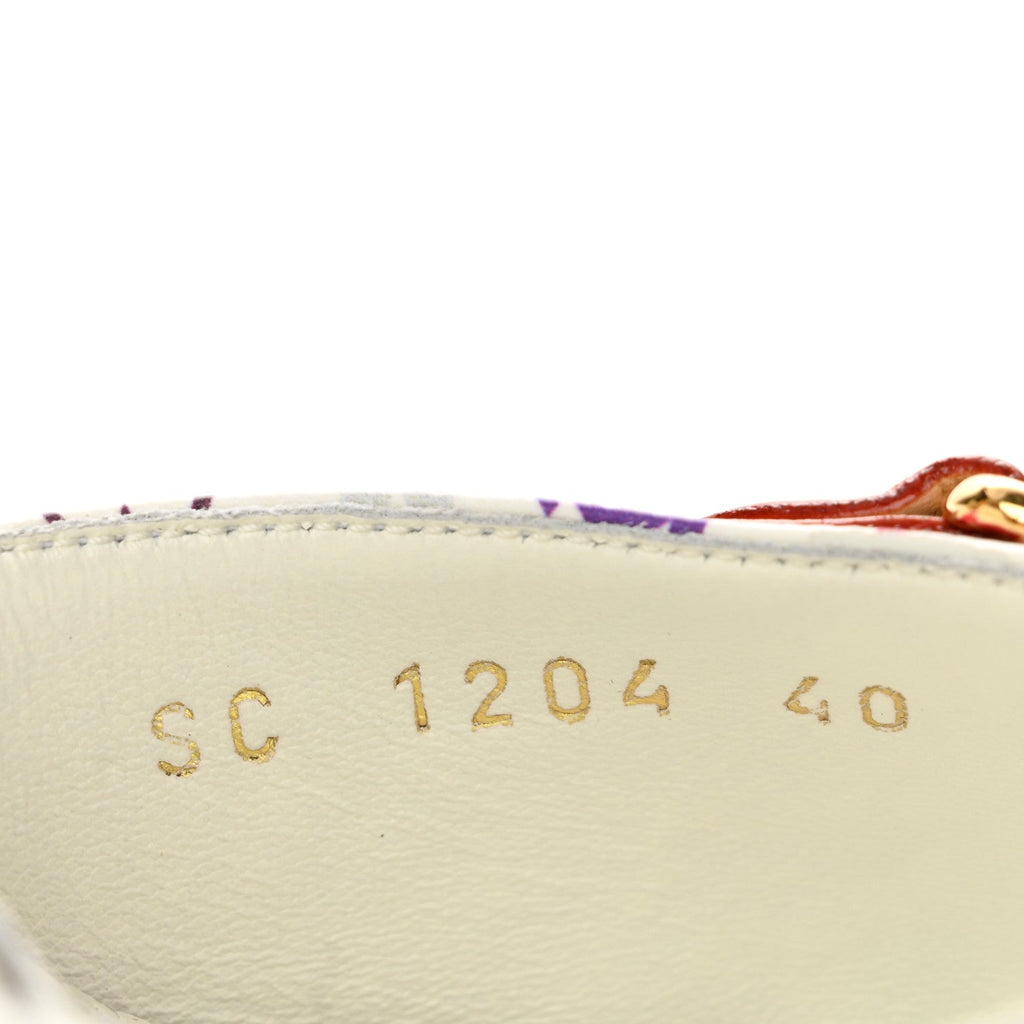LV X TM Monogram Multicolor Helios Wedge Sandals 40 White