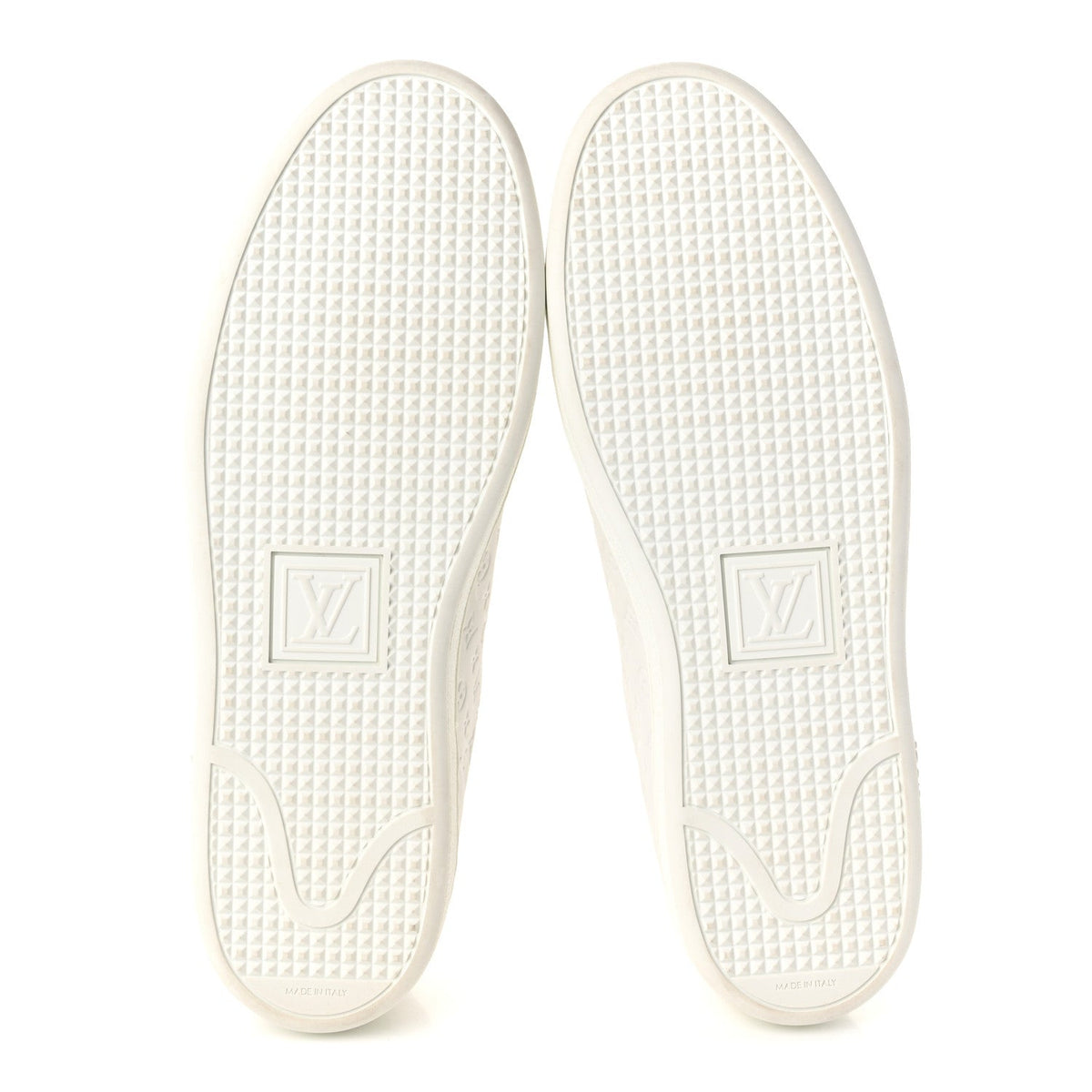 Calfskin Monogram Embossed Front Row Sneakers 41 White