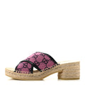 Monogram Multicolor Criss Cross Espadrille Sandals 35.5 Pink Blue