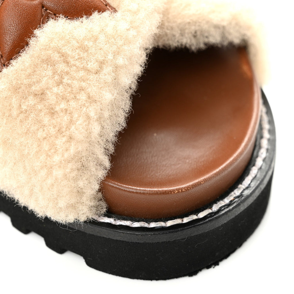 Shearling Paseo Flat Comfort Mule 37 Brown