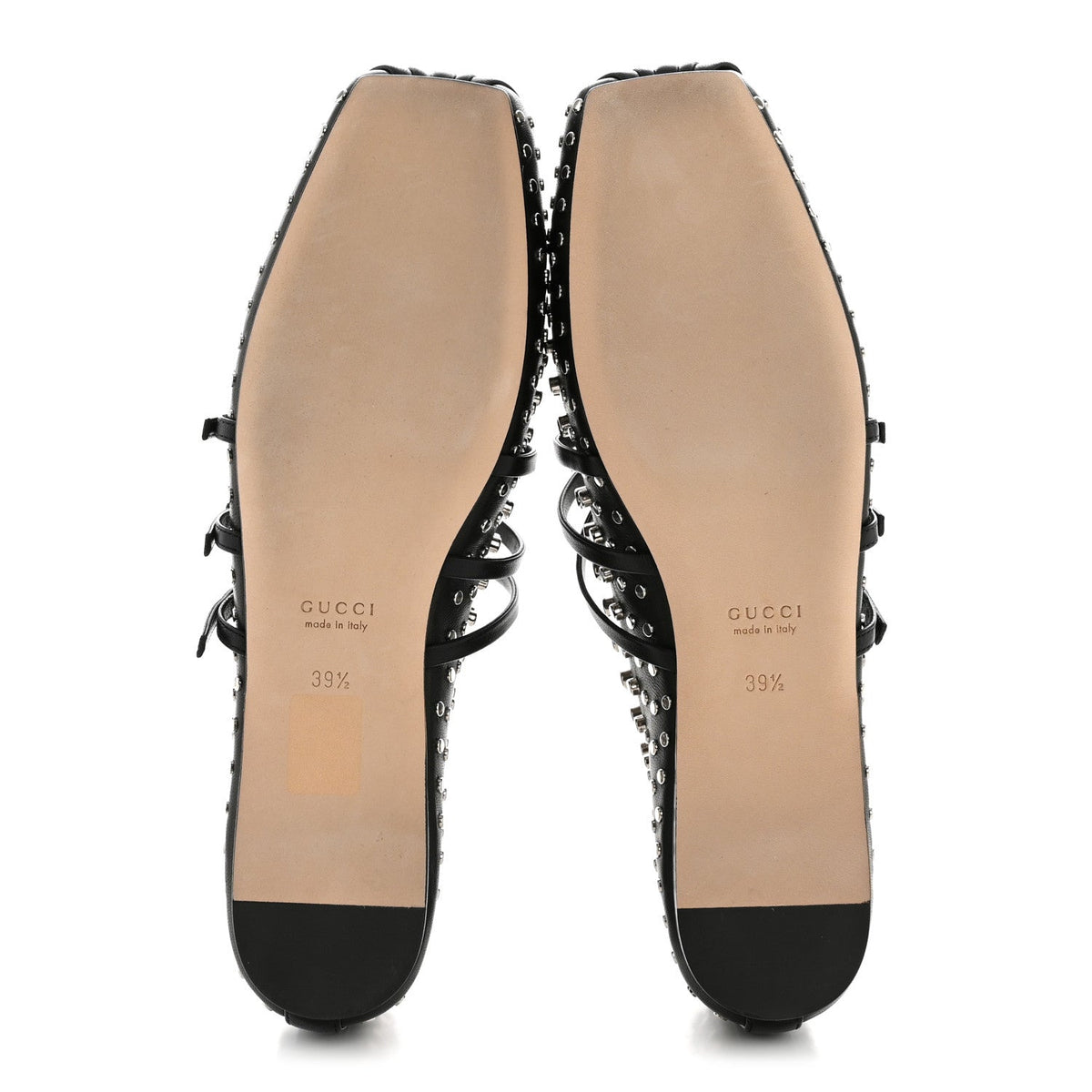 Nappa Carmaque Studded Horsebit Ballet Flats 39.5 Black