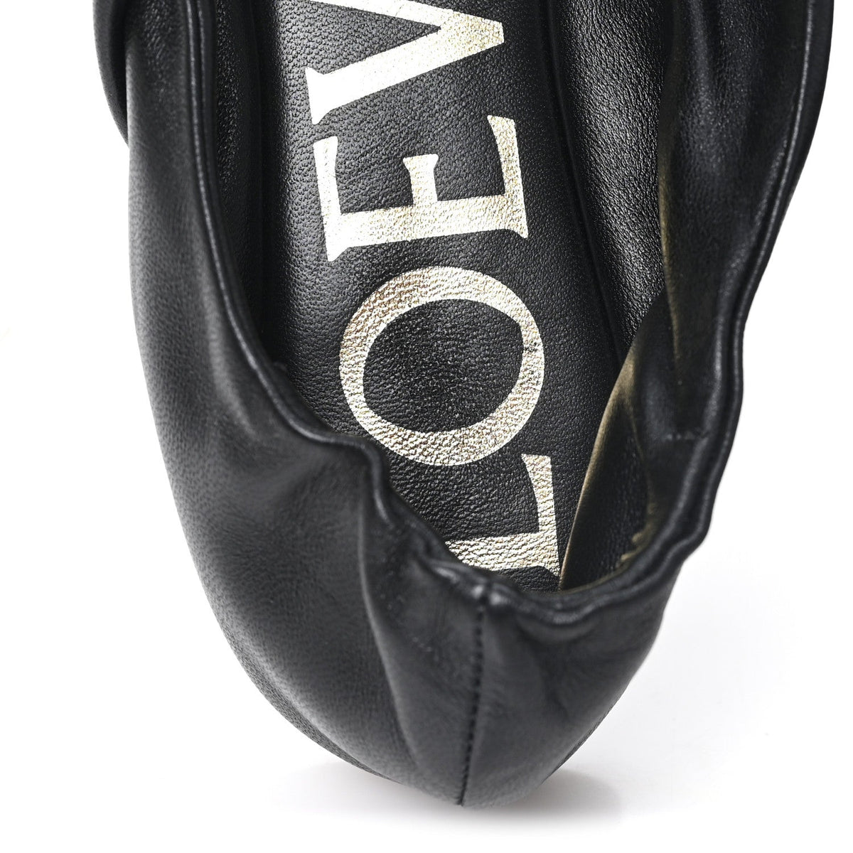Lambskin Pebble Ballerina Flats 35 Black