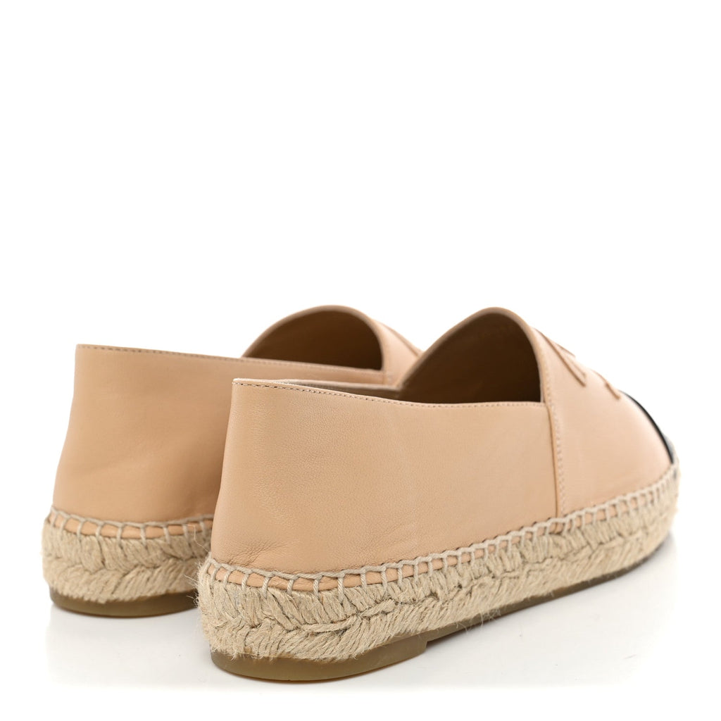Lambskin CC Espadrilles 37 Beige Black