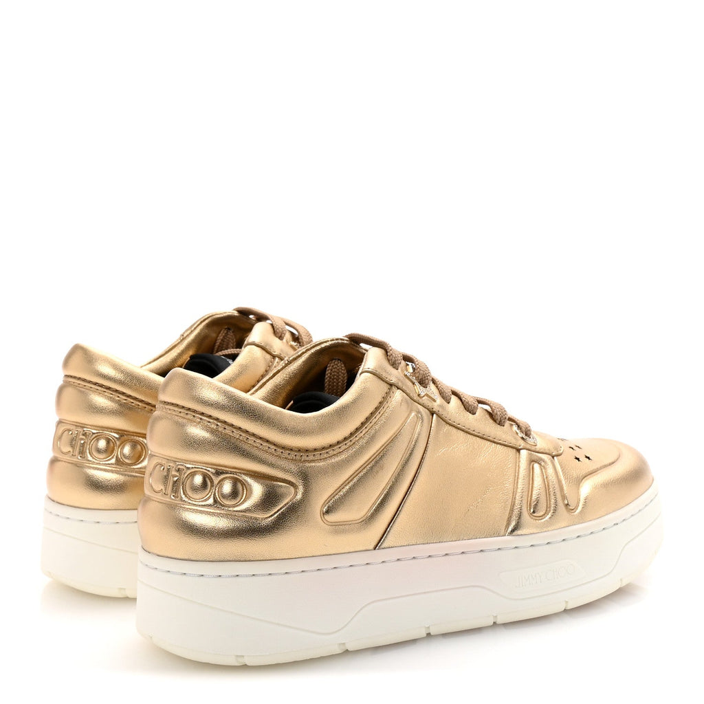 Metallic Calfskin Hawaii/F Ier Sneakers 37.5 Gold