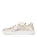 Laminated Calfskin CC Womens Sneakers 38.5 Golden