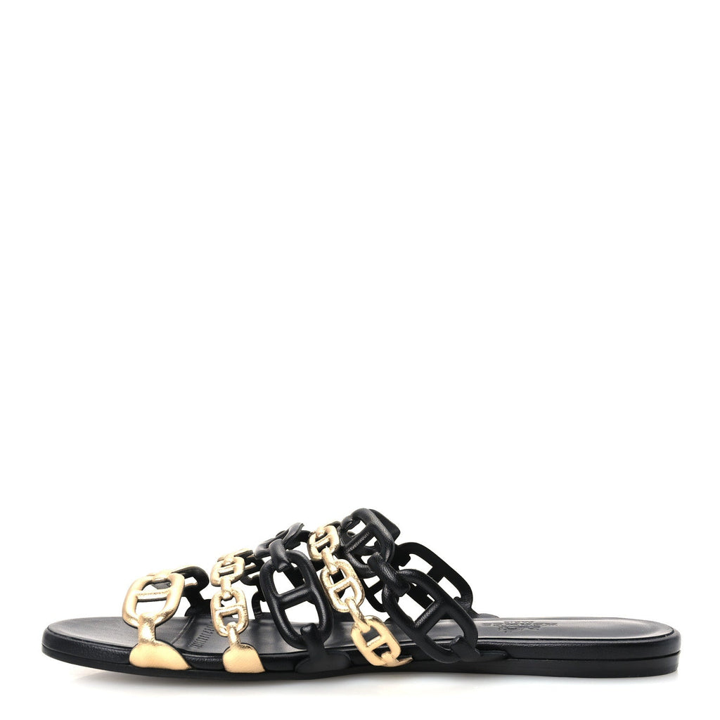 Nappa Thalassa Sandals 37 Black Doré
