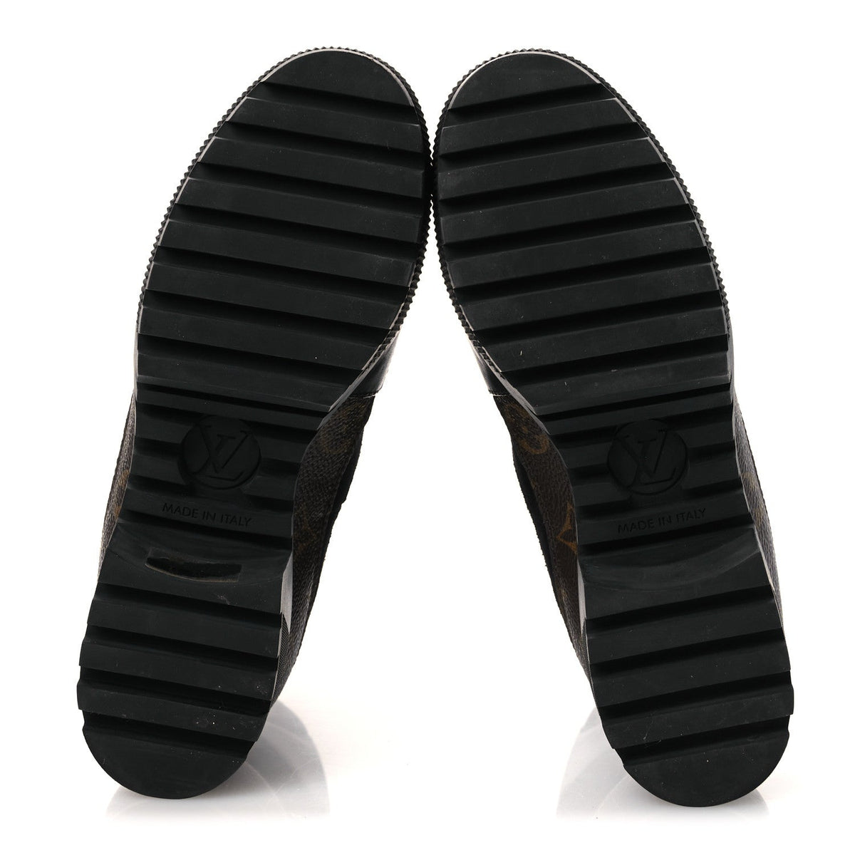 Suede Calfskin Monogram Laureate Platform Desert Boots 36 Black