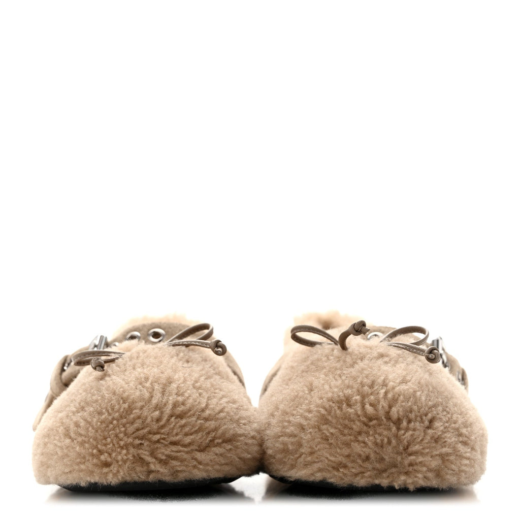 Shearling Mary Jane Ballerina Flats 40 Deserto