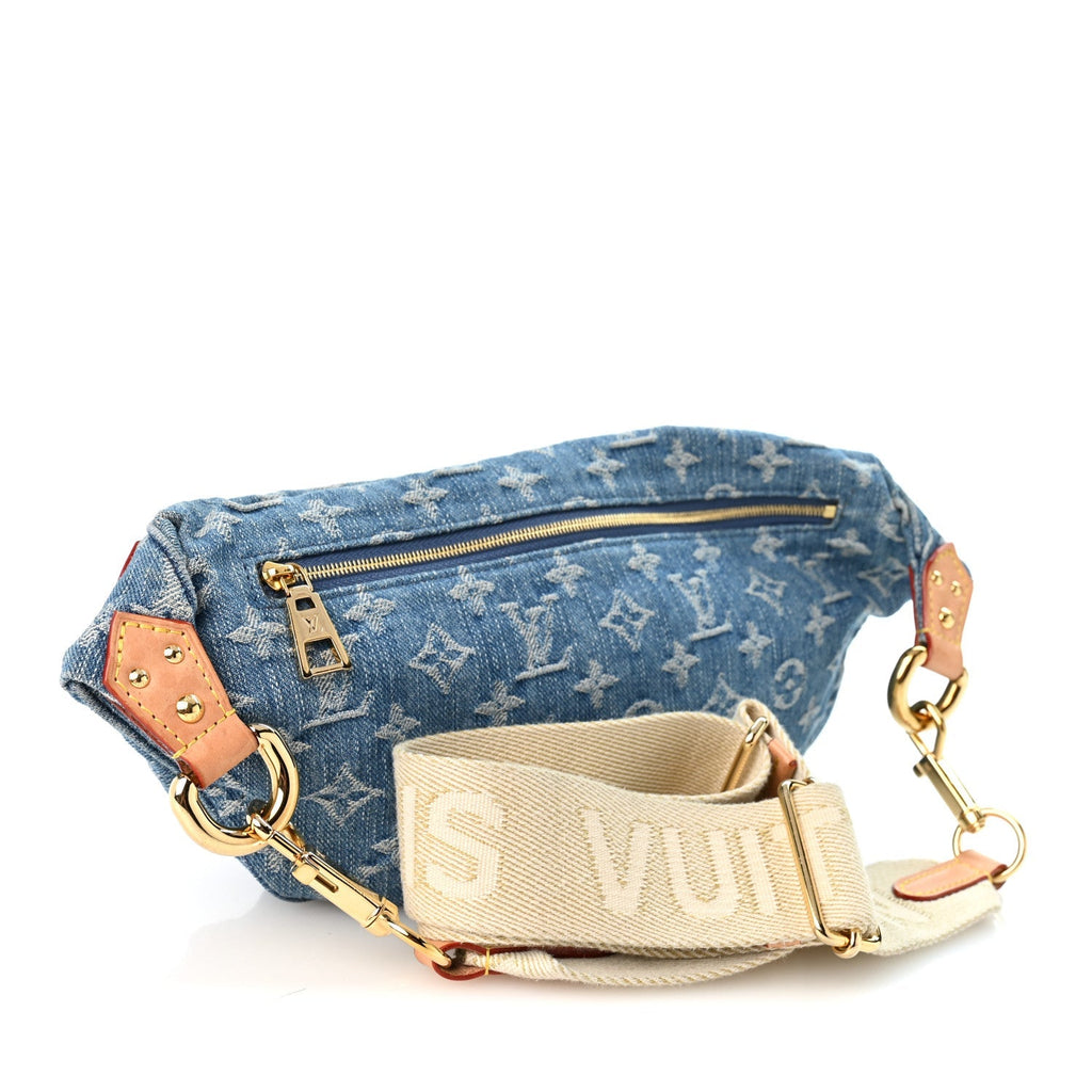 Monogram Denim High Rise Bumbag Blue