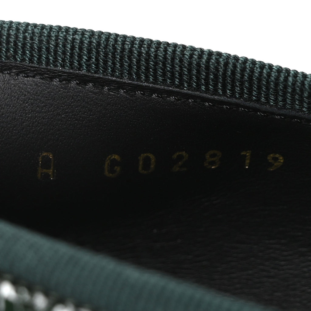 Crocodile Embossed Patent Calfskin Cap Toe CC Ballerina Flats 38 Dark Green Black