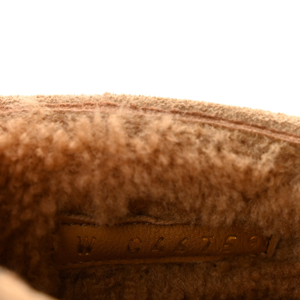 Suede Cap Toe CC Mary Jane Flats 36 Beige