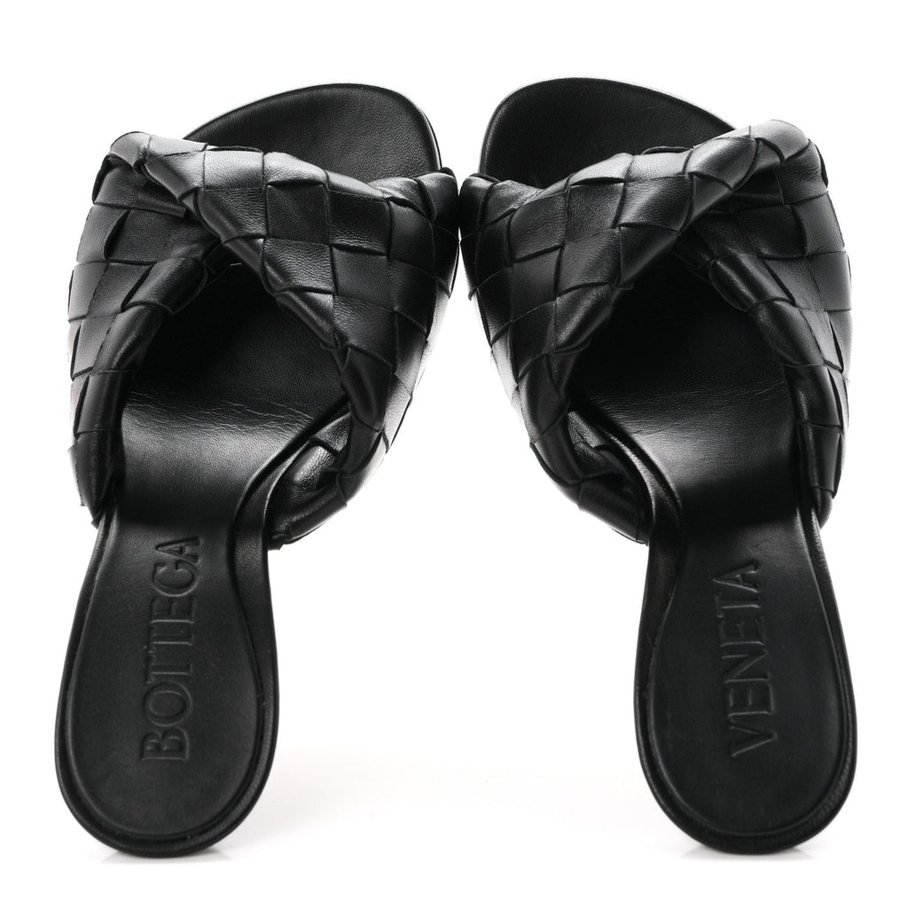 Nappa Intrecciato Blink Mule Sandals 35 Black