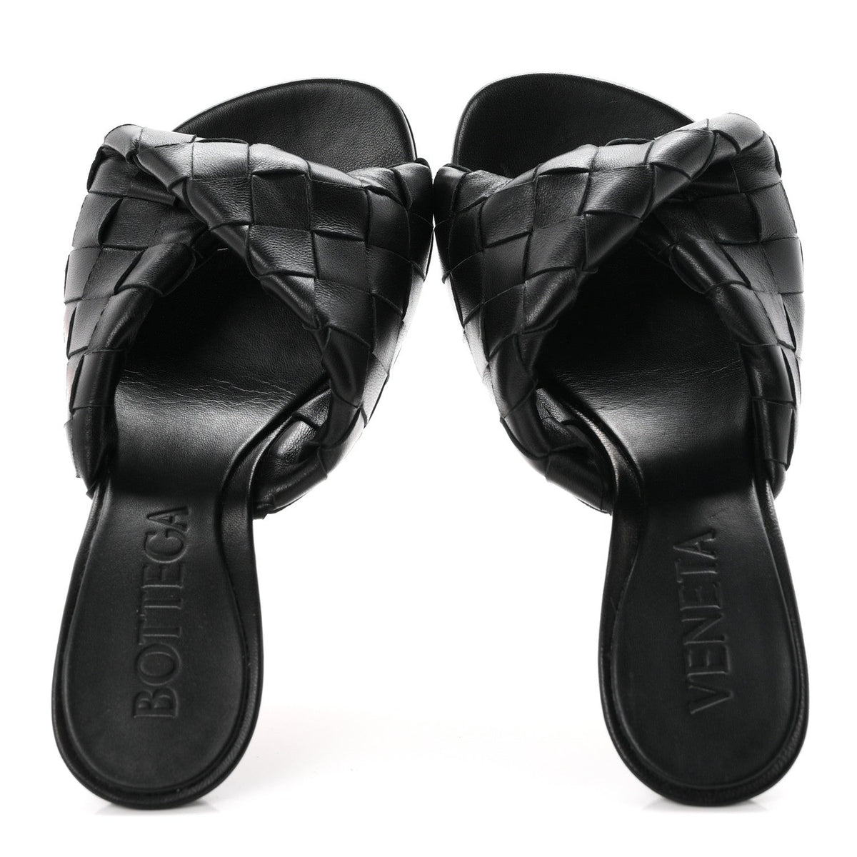 Nappa Intrecciato Blink Mule Sandals 35 Black