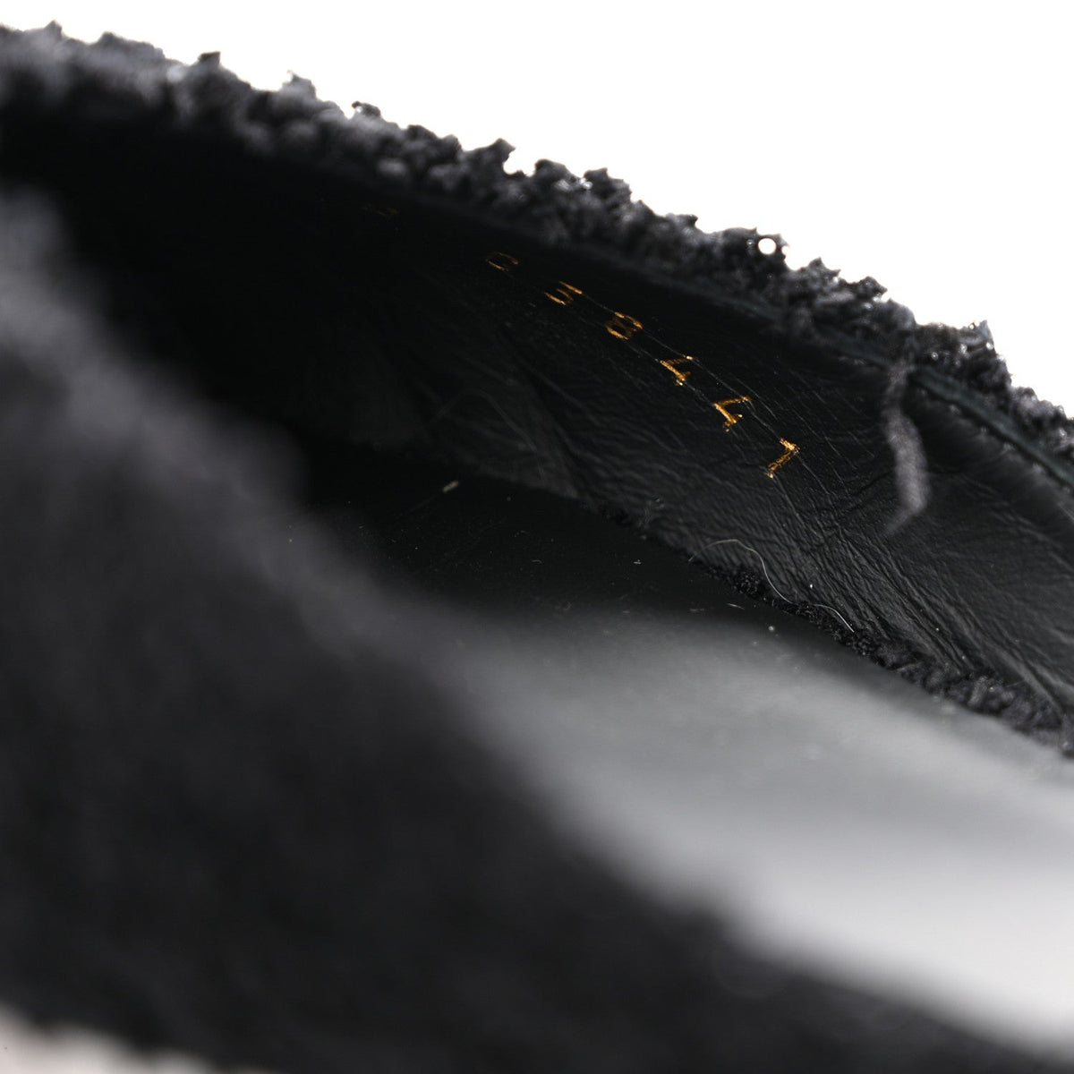 Tweed Patent Cap Toe Ballerina Flats 37.5 Black