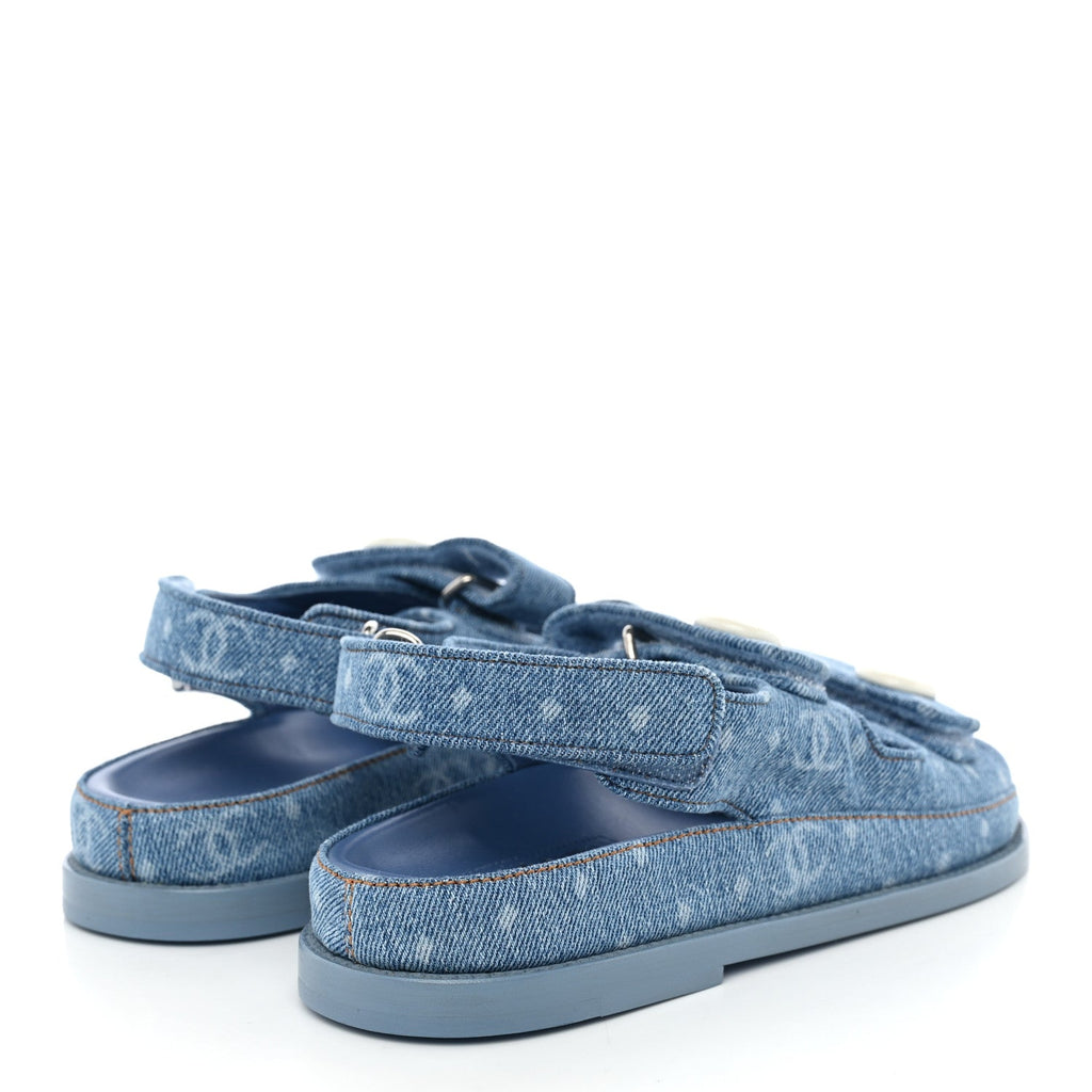 Printed Denim CC Dad Sandals 36 Light Blue
