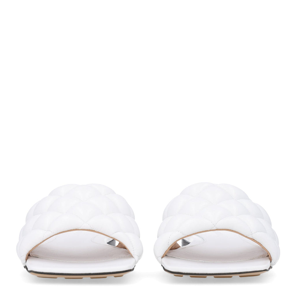 Nappa Matelasse Padded Flat Sandals 37.5 Optic White