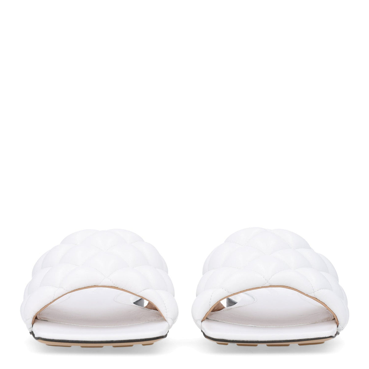 Nappa Matelasse Padded Flat Sandals 37.5 Optic White