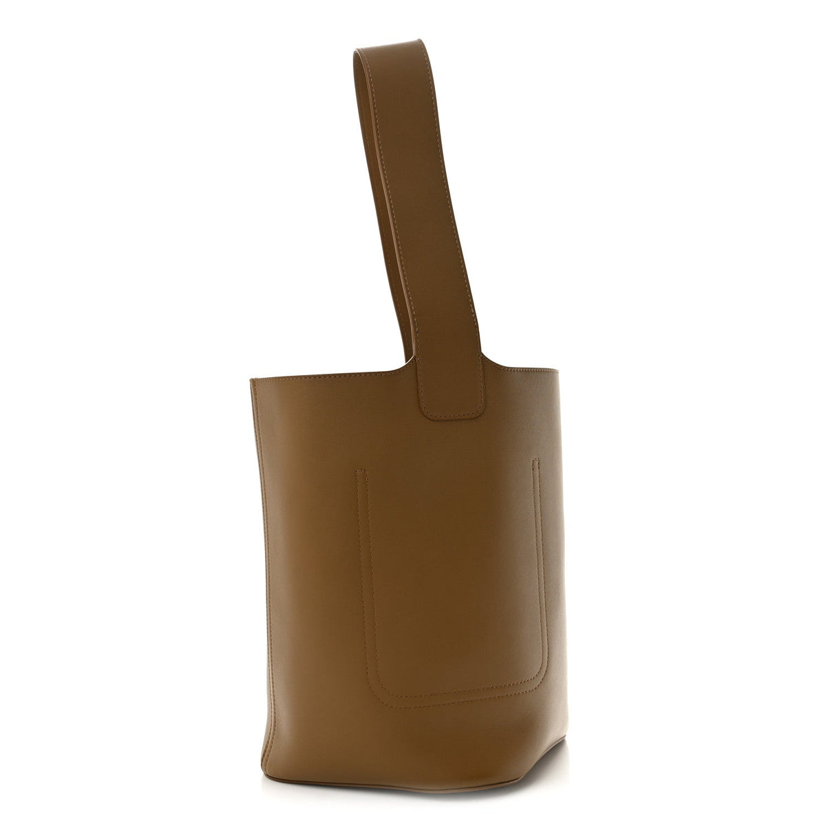 Smooth Calfskin Medium Pebble Bucket Bag Oak