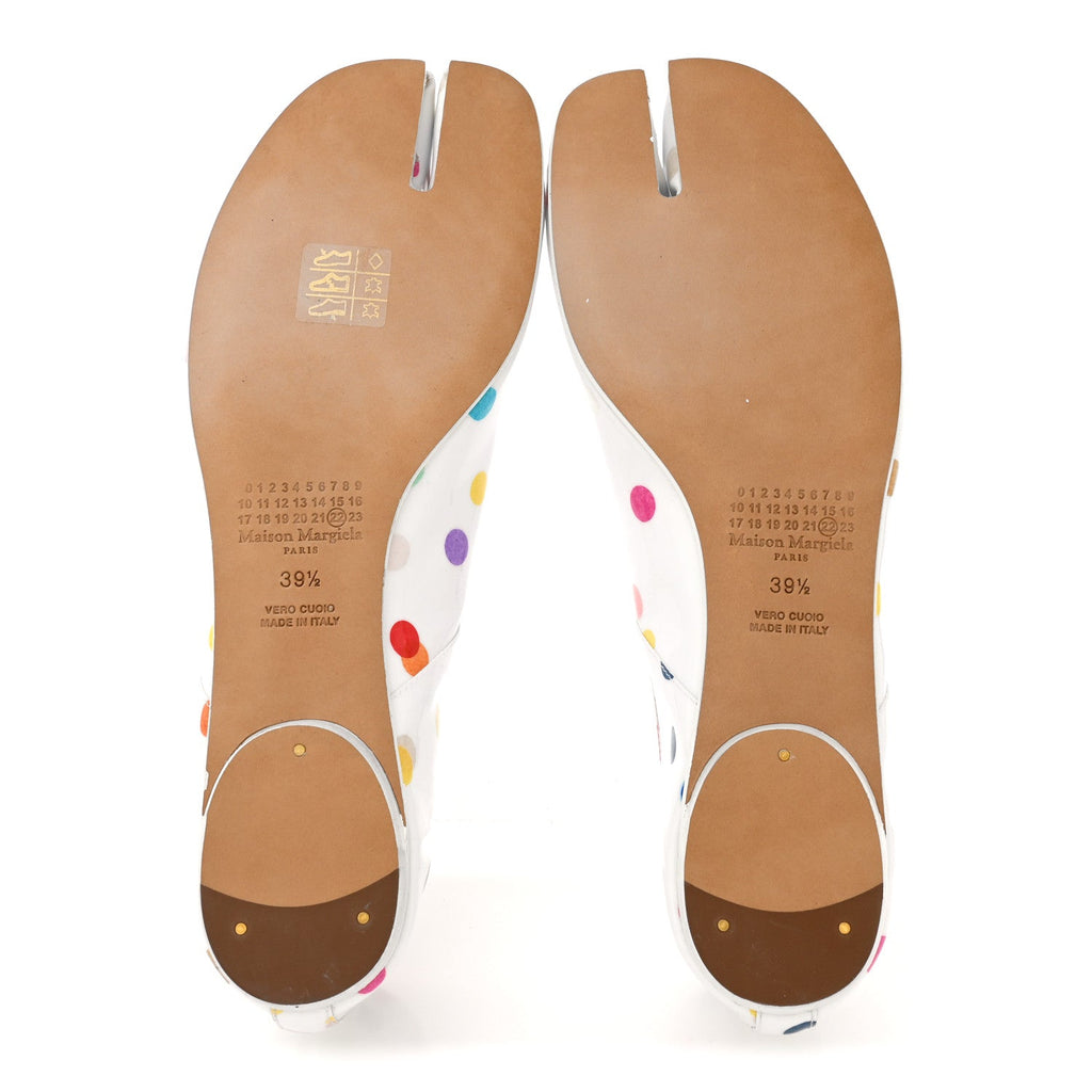 Coated Canvas Confetti Printed Tabi New Ballerina Flats 39 White Multicolor