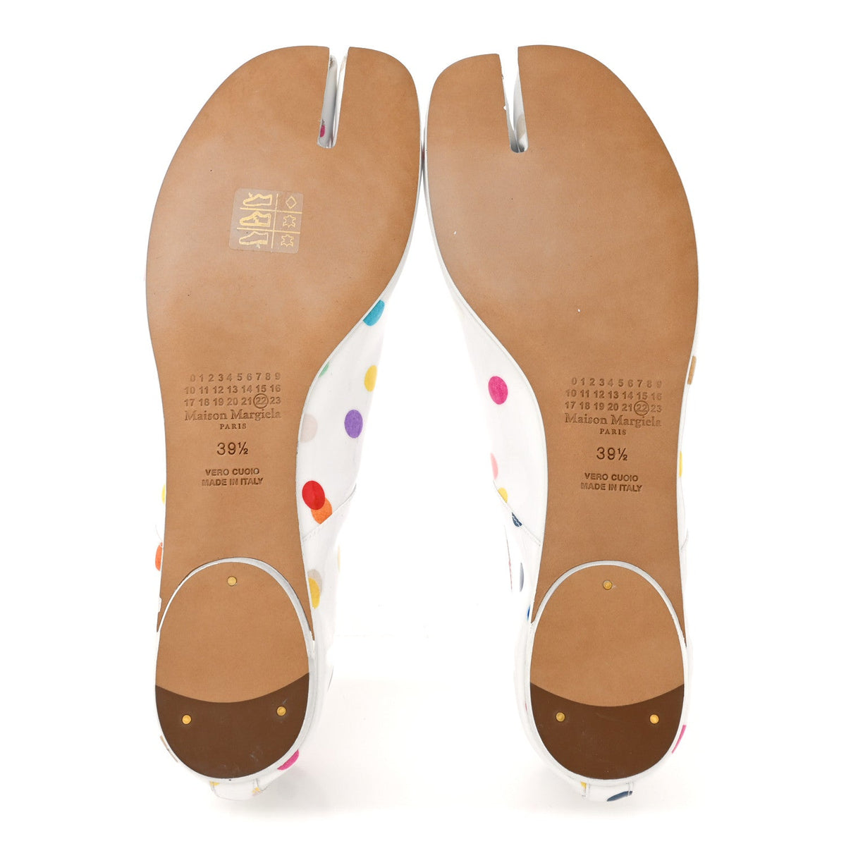 Coated Canvas Confetti Printed Tabi New Ballerina Flats 39 White Multicolor