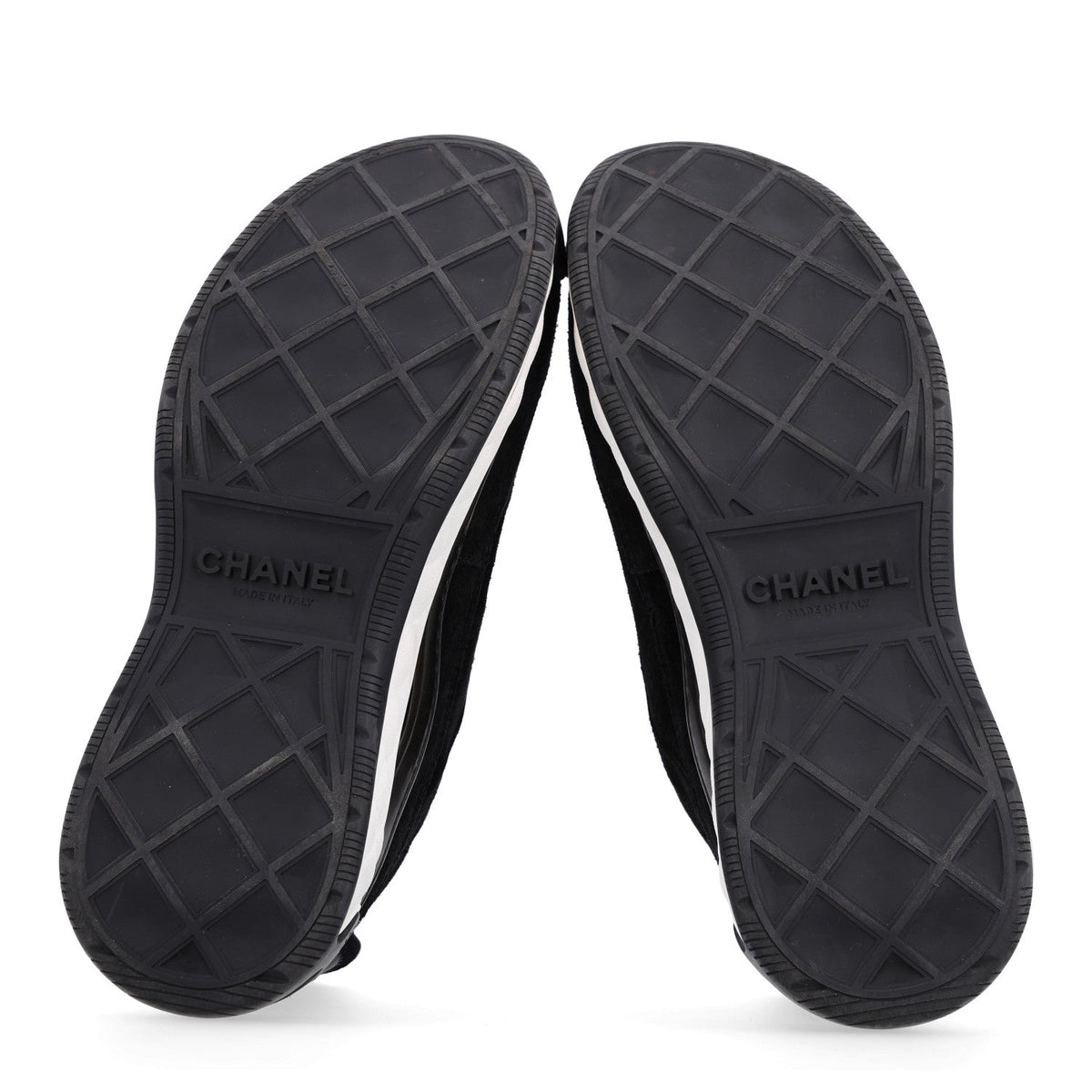 Suede Calfskin Nylon Grosgrain CC Sneakers 38 Black
