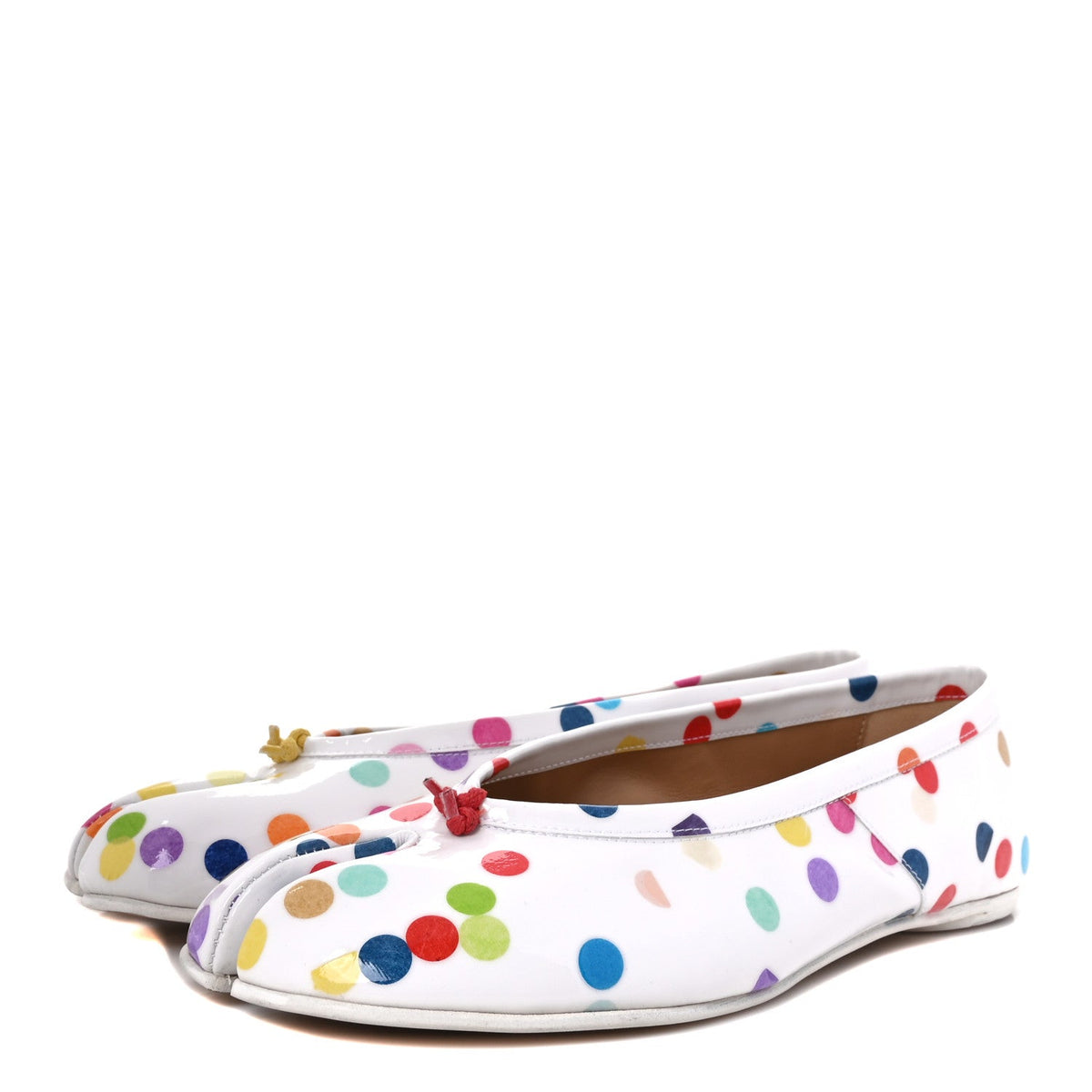 Coated Canvas Confetti Printed Tabi New Ballerina Flats 37 White Multicolor