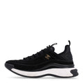 Suede Calfskin Nylon Grosgrain CC Sneakers 38 Black